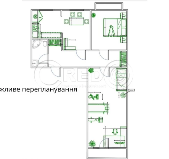 Фото 1. Трикімнатна квартира, продаж. Кривий Ріг Саксаганський