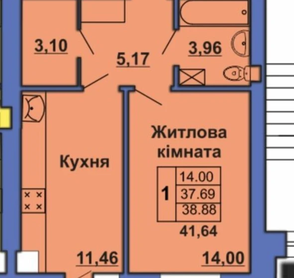 Фото 2. Однокомнатная квартира, продажа. Полтава Шевченковский (Октябрьский)