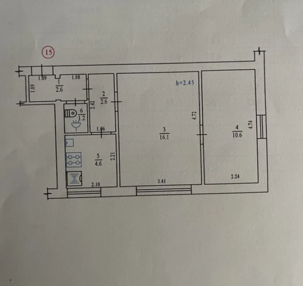 Foto 1. Dos Ambientes piso, en venta. Poltava Киевский