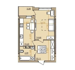 Foto 2. Monoambiente piso, en venta. Poltava Шевченковский (Октябрьский)