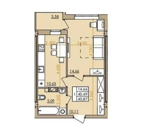 Fotografie 2. Garsonieră apartament, de vânzare. Poltava Шевченковский (Октябрьский)