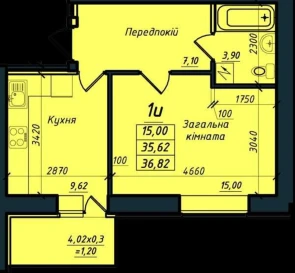 Фото 4. Однокімнатна квартира, продаж. Полтава Шевченковский (Октябрьский)