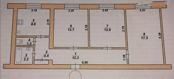 Фото 1. Трикімнатна квартира, продаж. Житомир Польова