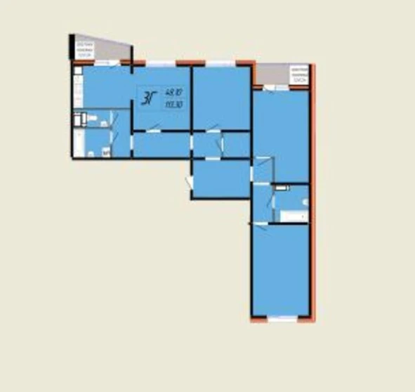 Fotografie 1. Trei Camere apartament, de vânzare. Poltava Киевский