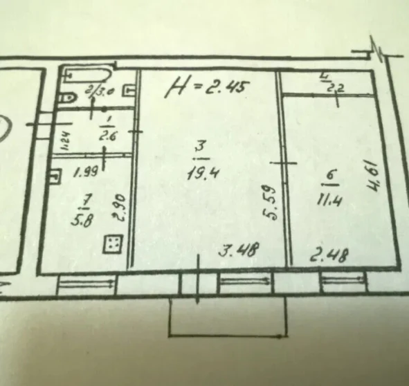 Fotografie 1. Două Camere apartament, de vânzare. Poltava Шевченковский (Октябрьский)
