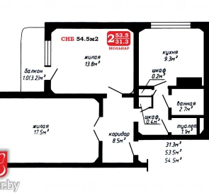 Photo 2. Two-Room flat, for sale. Minsk Фрунзенский