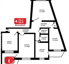 Photo 2. Four-Room flat, for sale. Molodechno
