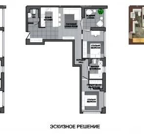 Фото 2. Трехкомнатная квартира, продажа. Минск Октябрьский