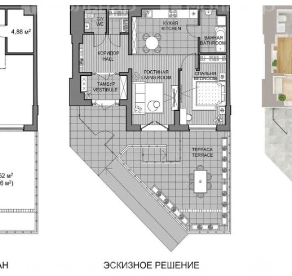 Fotografie 1. Garsonieră apartament, de vânzare. Minsk Октябрьский