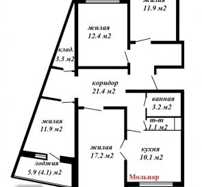 Photo 2. Four-Room flat, for sale. Minsk Фрунзенский