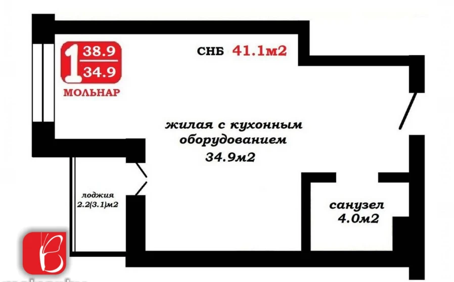 Zdjęcie 1. Kawalerka mieszkanie, na sprzedaż. Minsk Московский