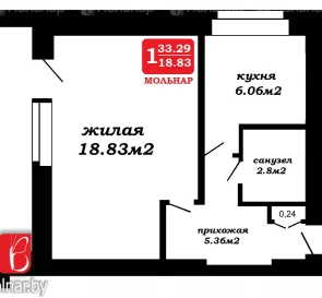 Фото 4. Однокімнатна квартира, продаж. Мінськ Ленинский