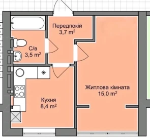 Photo 2. One-Room flat, for sale. Petropavlivska Borshchahivka