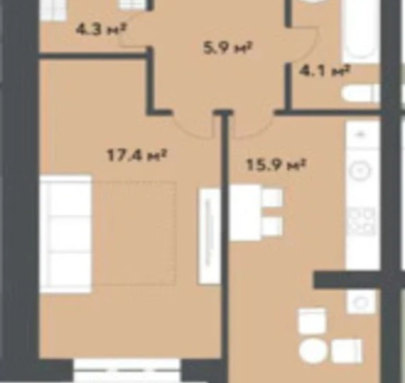 Photo 2. One-Room flat, for sale. Sofiivska Borshchahivka