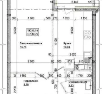 Фото 3. Однокімнатна квартира, продаж. Новосілки