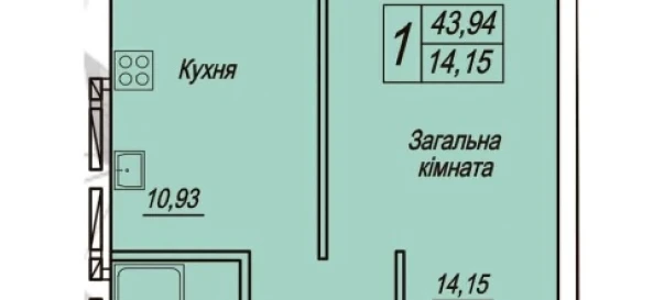 Фото 1. Однокомнатная квартира, продажа. Житомир Крошня