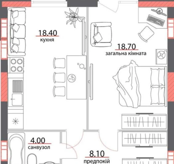 Fotografie 1. Garsonieră apartament, de vânzare. Poltava Шевченковский (Октябрьский)
