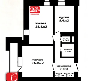 Photo 2. Two-Room flat, for sale. Minsk Ленинский