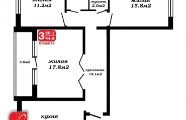 Photo Three-Room flat, for sale. Minsk Октябрьский