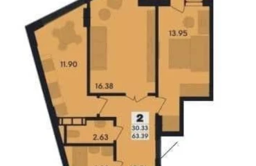 Foto Dos Ambientes piso, en venta. Zhytomyr Крошня