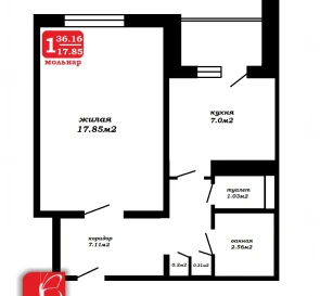 Фото 2. Однокомнатная квартира, продажа. Минск Ленинский