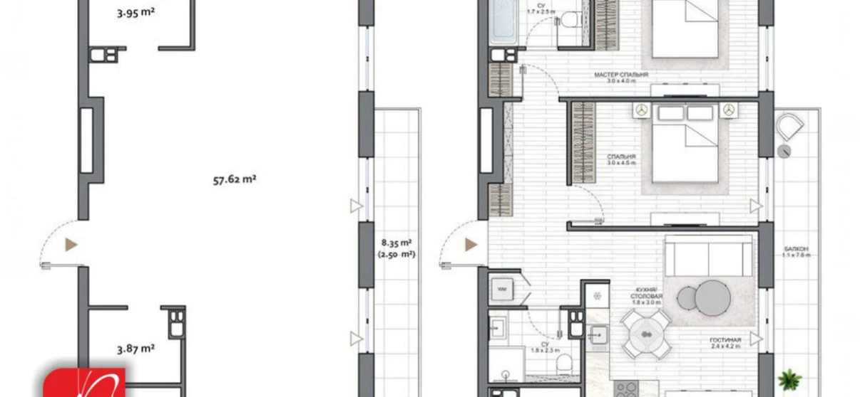 Photo Three-Room flat, for sale. Minsk Цвирко