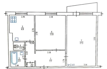 Foto Dos Ambientes piso, para alquilar. Poltava Шевченковский (Октябрьский)