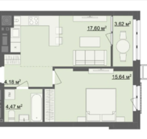 Фото 1. Однокімнатна квартира, продаж. Житомир Корбутівка