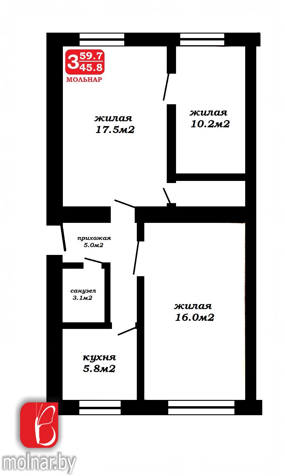 Фото Трехкомнатная квартира, продажа. Минск Ленинский