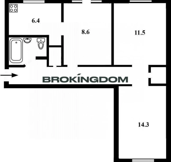 Zdjęcie 1. Trzypokojowe mieszkanie, na sprzedaż. Kyiv Оболонський
