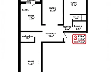 Fotografie Trei Camere apartament, de vânzare.  Khatyazhyna Нижняя