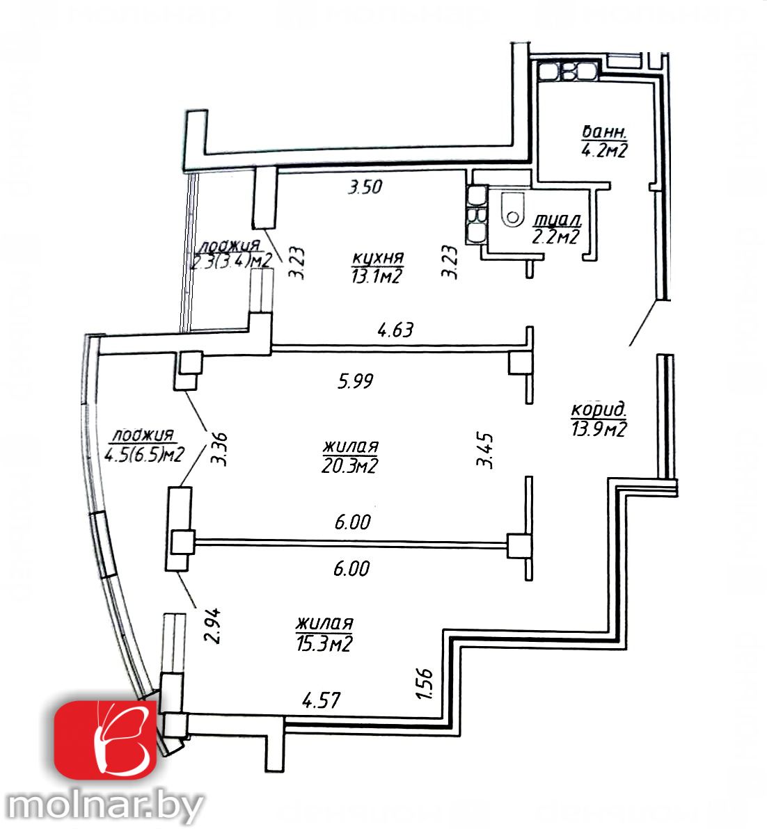 Фото Двокімнатна квартира, продаж. Мінськ Фрунзенський