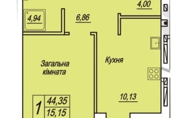 Фото Однокімнатна квартира, продаж. Житомир Крошня