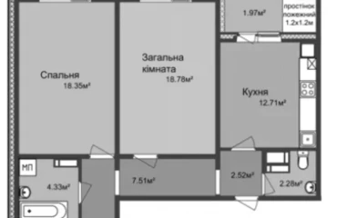 Fotografie Două Camere apartament, de vânzare. Poltava Шевченковский (Октябрьский)