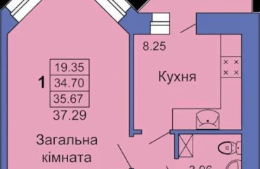 Zdjęcie Kawalerka mieszkanie, na sprzedaż. Poltava Киевский